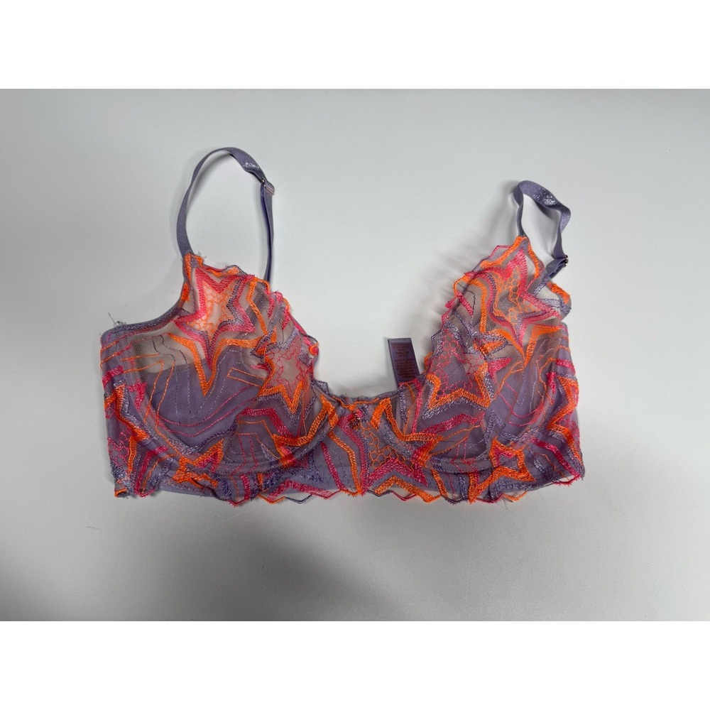 SAVAGE X FENTY Shining Star Embroidered Half Cup Plunge Bra 34DD